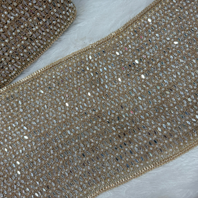 Luxury Pearl & Mirror Embellished Bridal Lace Border