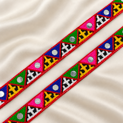 Triangle and Cross-Stitch Mirror Work Lace Border
