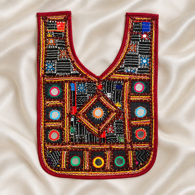 Mirror Work Geometric Embroidered Neck Patch for Ethnic & Designer Wear
