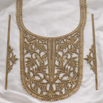 Handcrafted Bridal Neckline Embroidery Applique