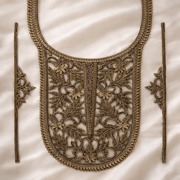 Traditional Hand Embroidered Neckline Applique