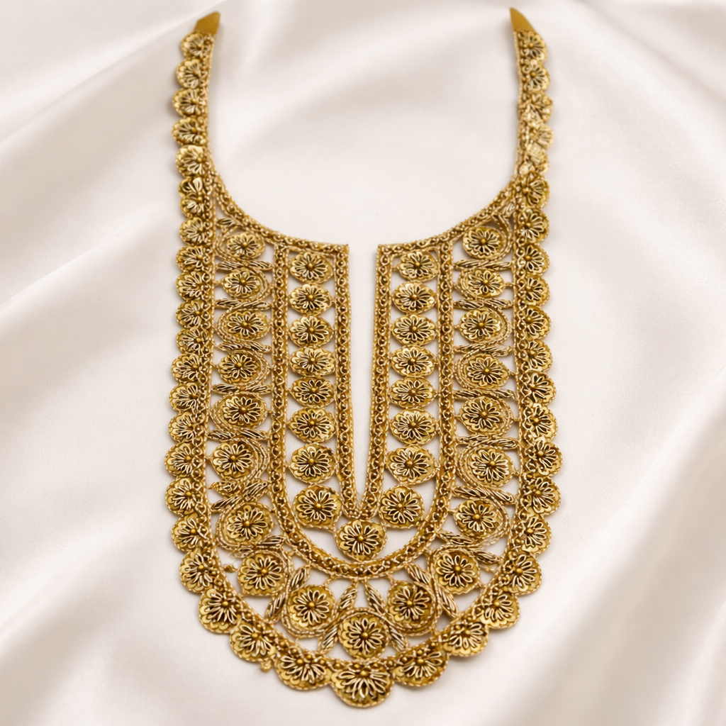 Heritage Floral Zardozi Neck Patch