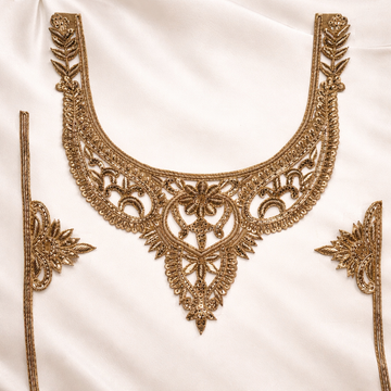Luxury Hand Embroidered Neckline Applique
