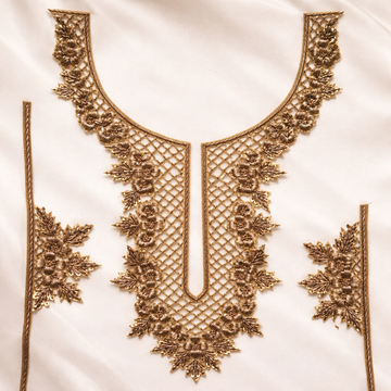 Handcrafted Bridal Embroidery Neckline Applique
