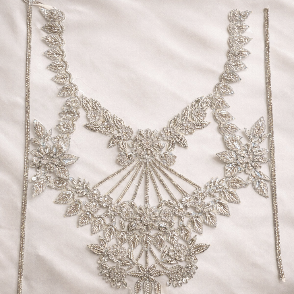Handcrafted Embroidery Neckline Applique