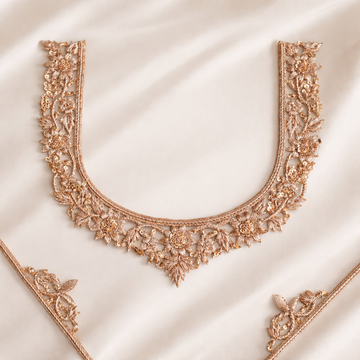 Elegant Handcrafted Embroidery Neckline Applique