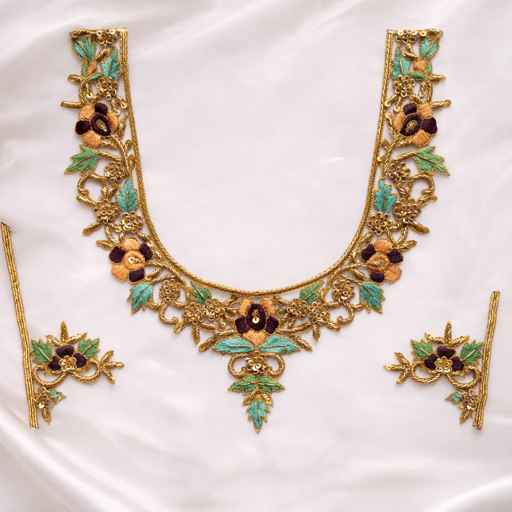 Handcrafted Designer Embroidery Neckline Applique
