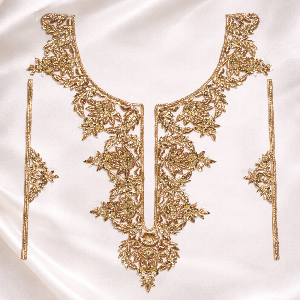 Hand Embroidered Designer Neckline Patch