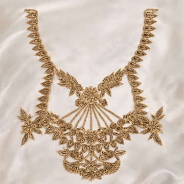 Traditional Hand Embroidered Neckline Applique