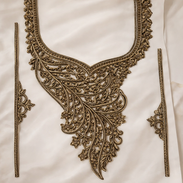 Designer Hand Embroidered Neckline Applique