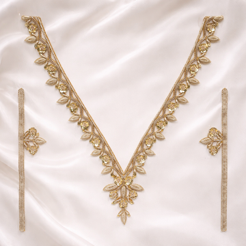 Handcrafted Embroidered Neckline Applique