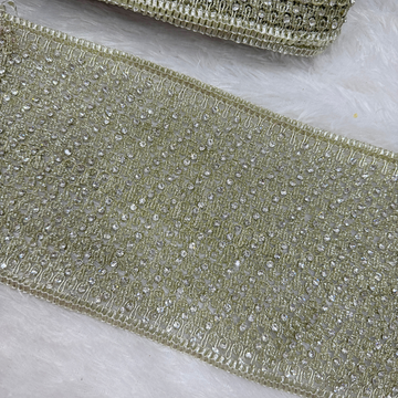 Wide Stone Work Embroidered Lace Border for Bridal & Designer Wear