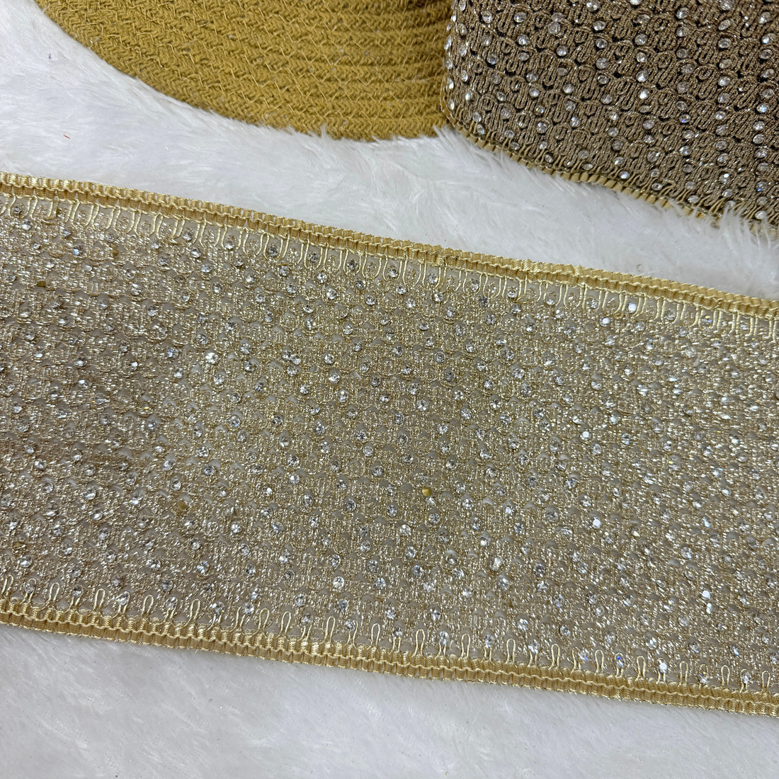 Wide Stone Work Embroidered Lace Border for Bridal & Designer Wear