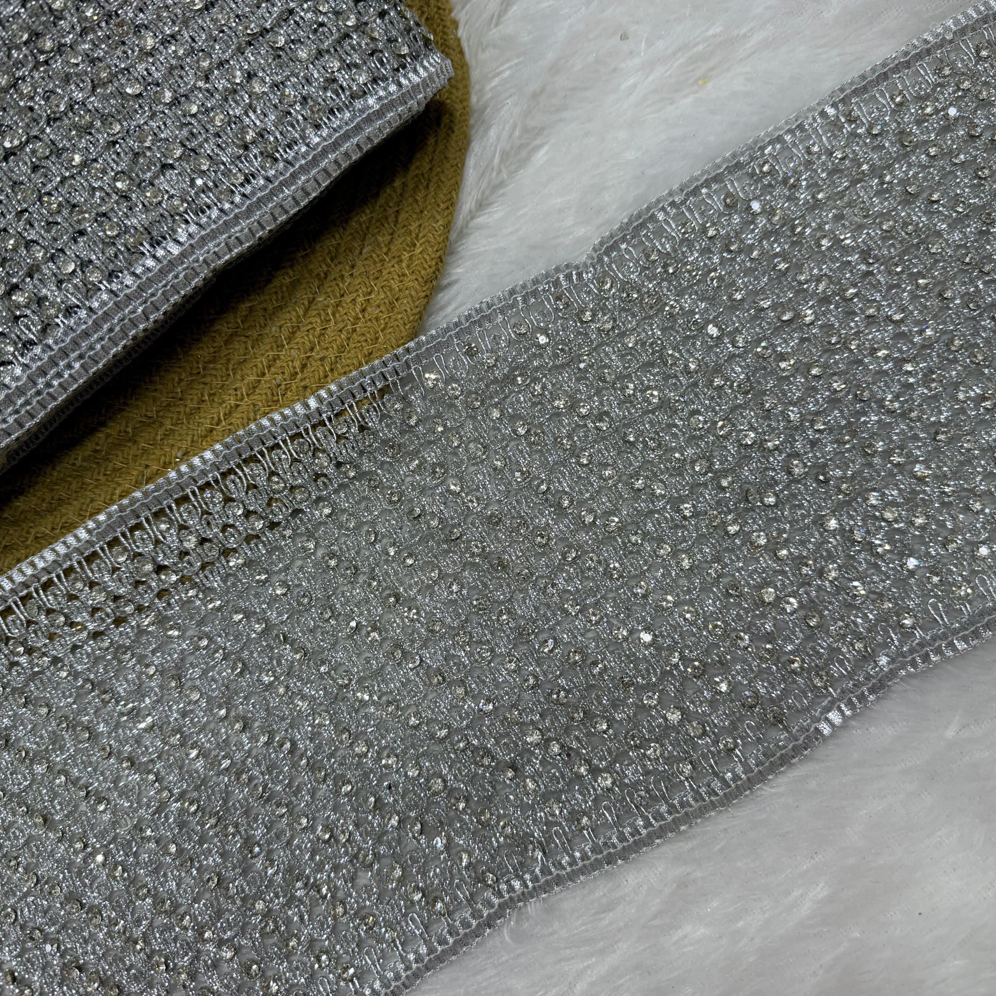 Wide Stone Work Embroidered Lace Border for Bridal & Designer Wear