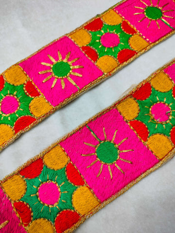 Multicolor Fancy Zari and Thread Work Embroidered Border