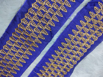 Blue Fancy Zari and Thread Work Embroidered Border