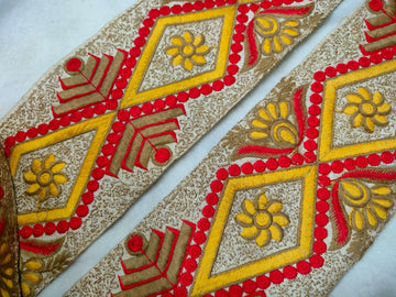 Multicolor Fancy Zari and Thread Work Embroidered Border