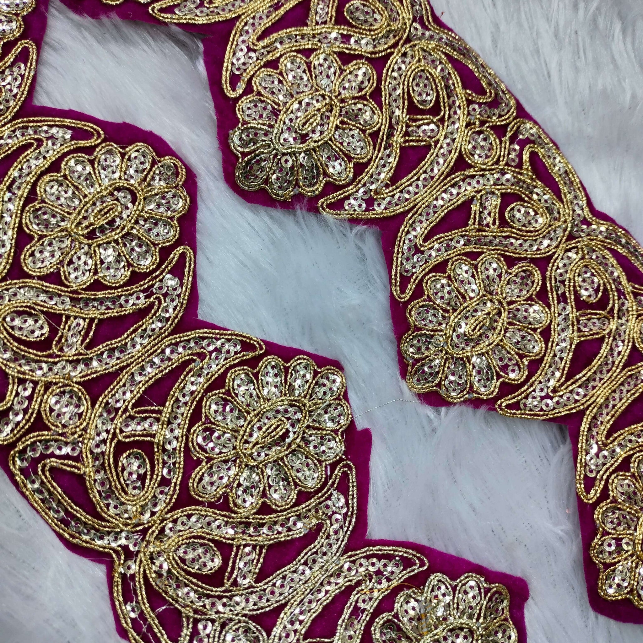 Pink Fancy Zari and Thread Work Embroidered Border