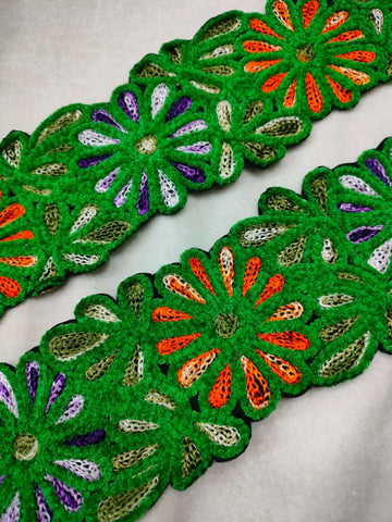 Green Fancy Zari and Thread Work Embroidered Border