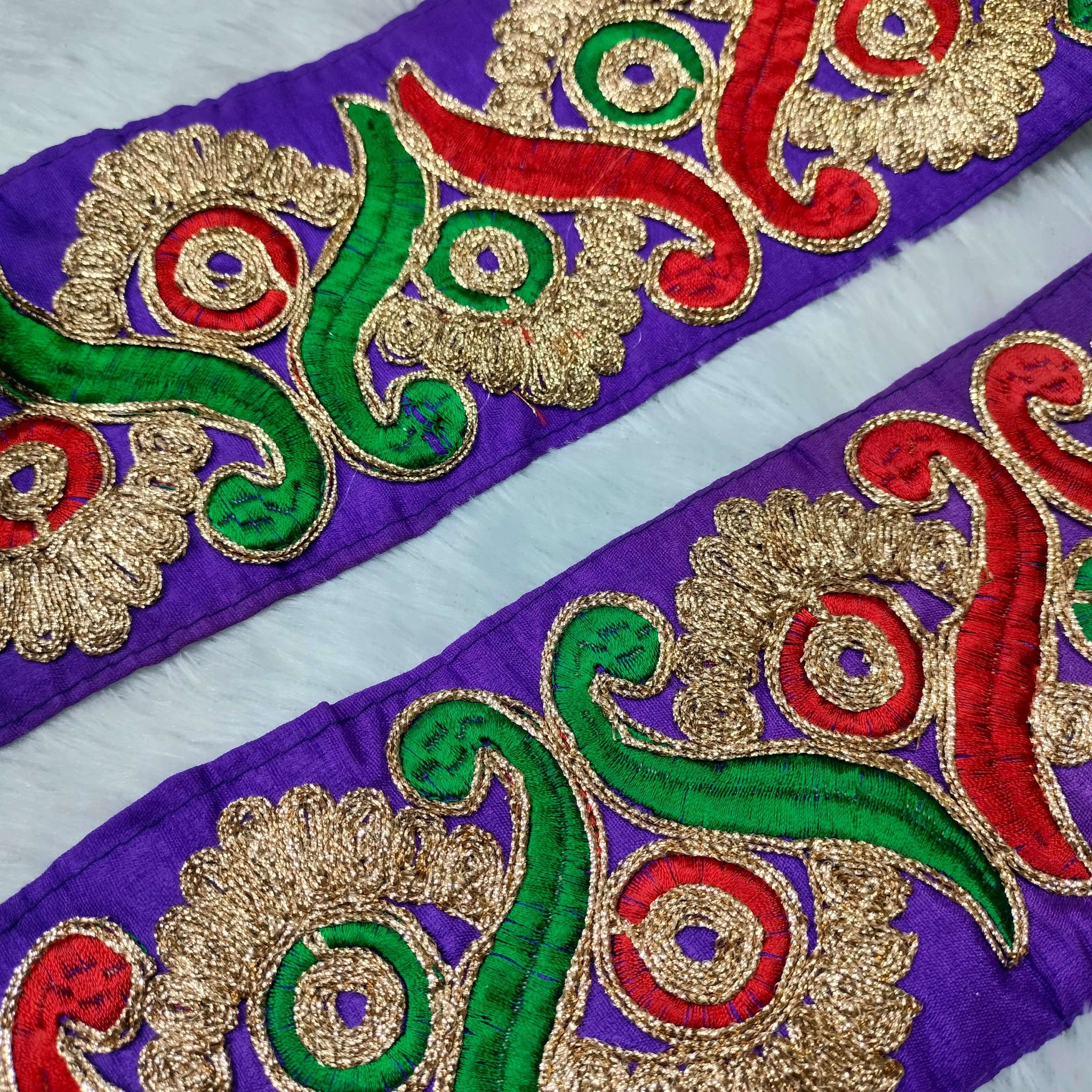 Multicolor Fancy Zari and Thread Work Embroidered Border