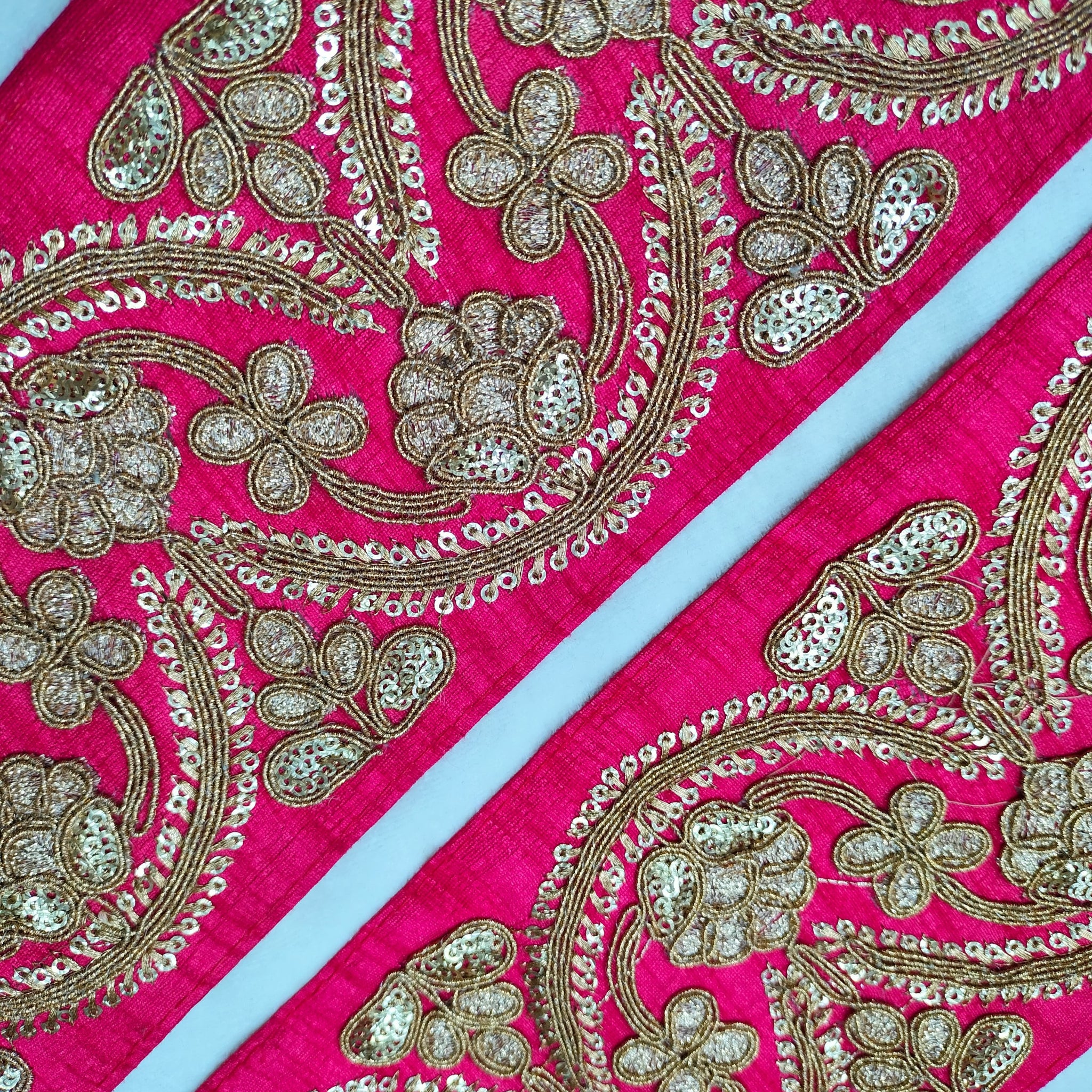 Blush Pink Fancy Zari and Thread Work Embroidered Border