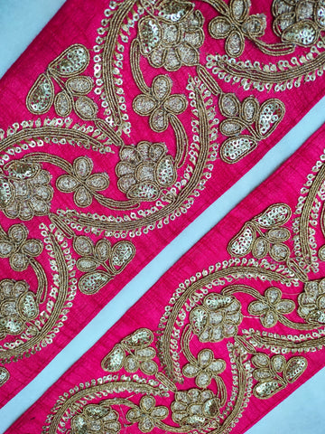 Blush Pink Fancy Zari and Thread Work Embroidered Border