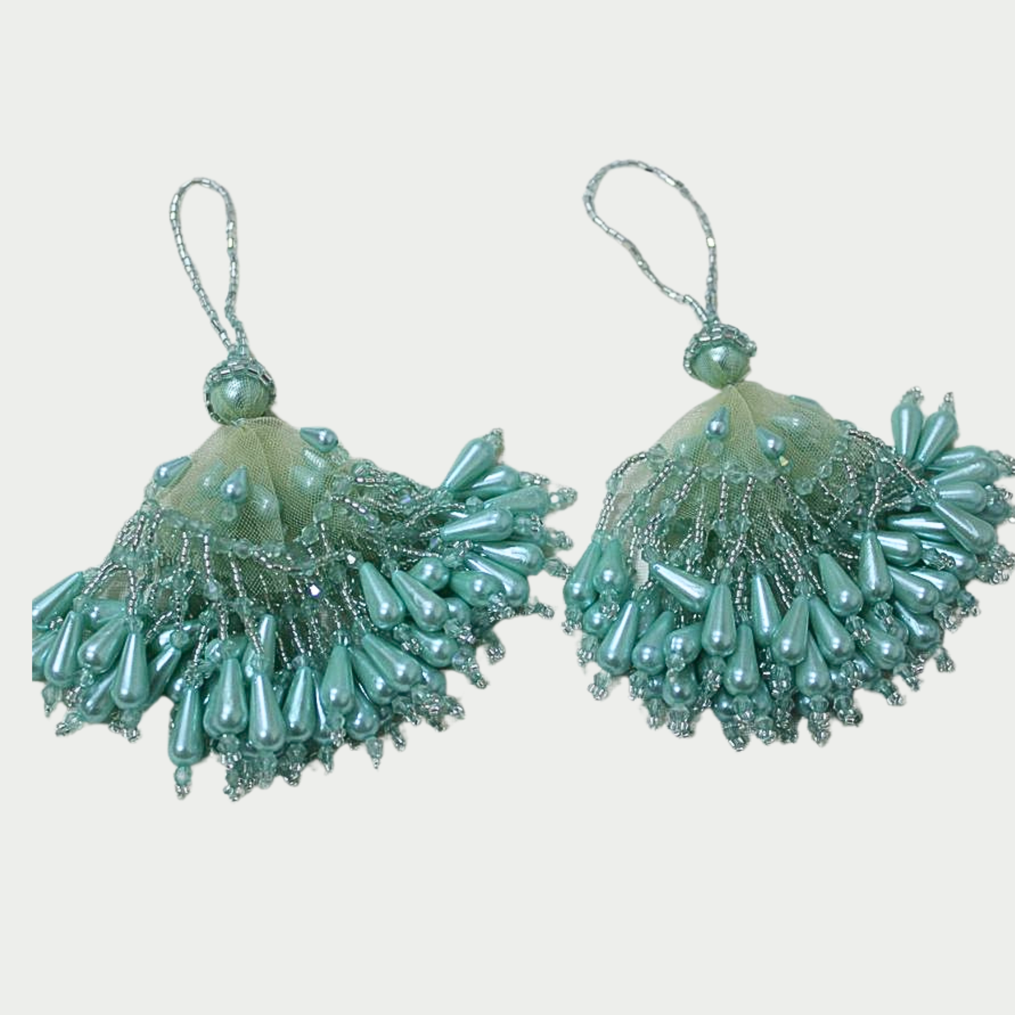 Ethnic Light Blue Tassels