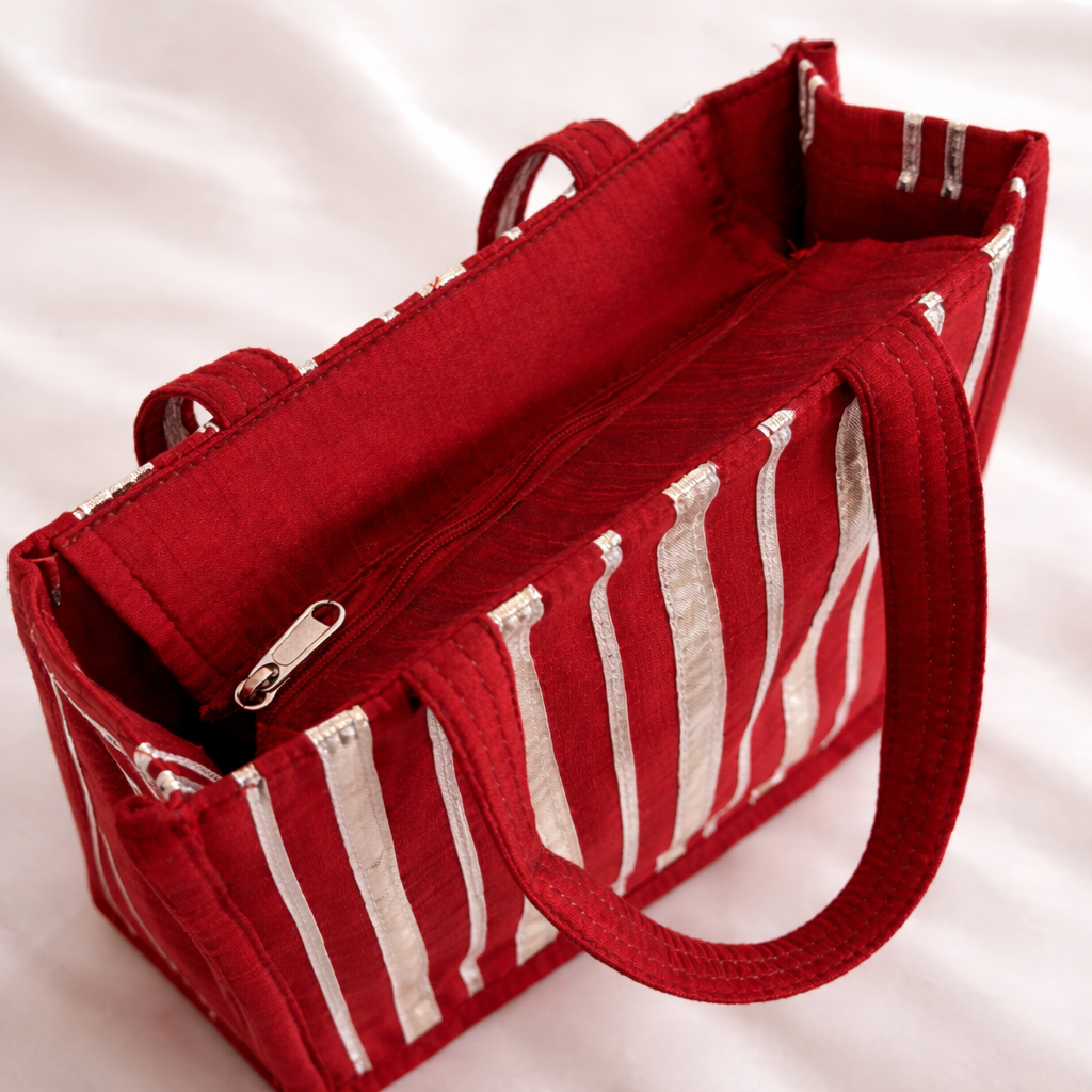 Fabric Wedding Gift Bags with Gold Detailing (Set Of 12 & 24 Pieces)