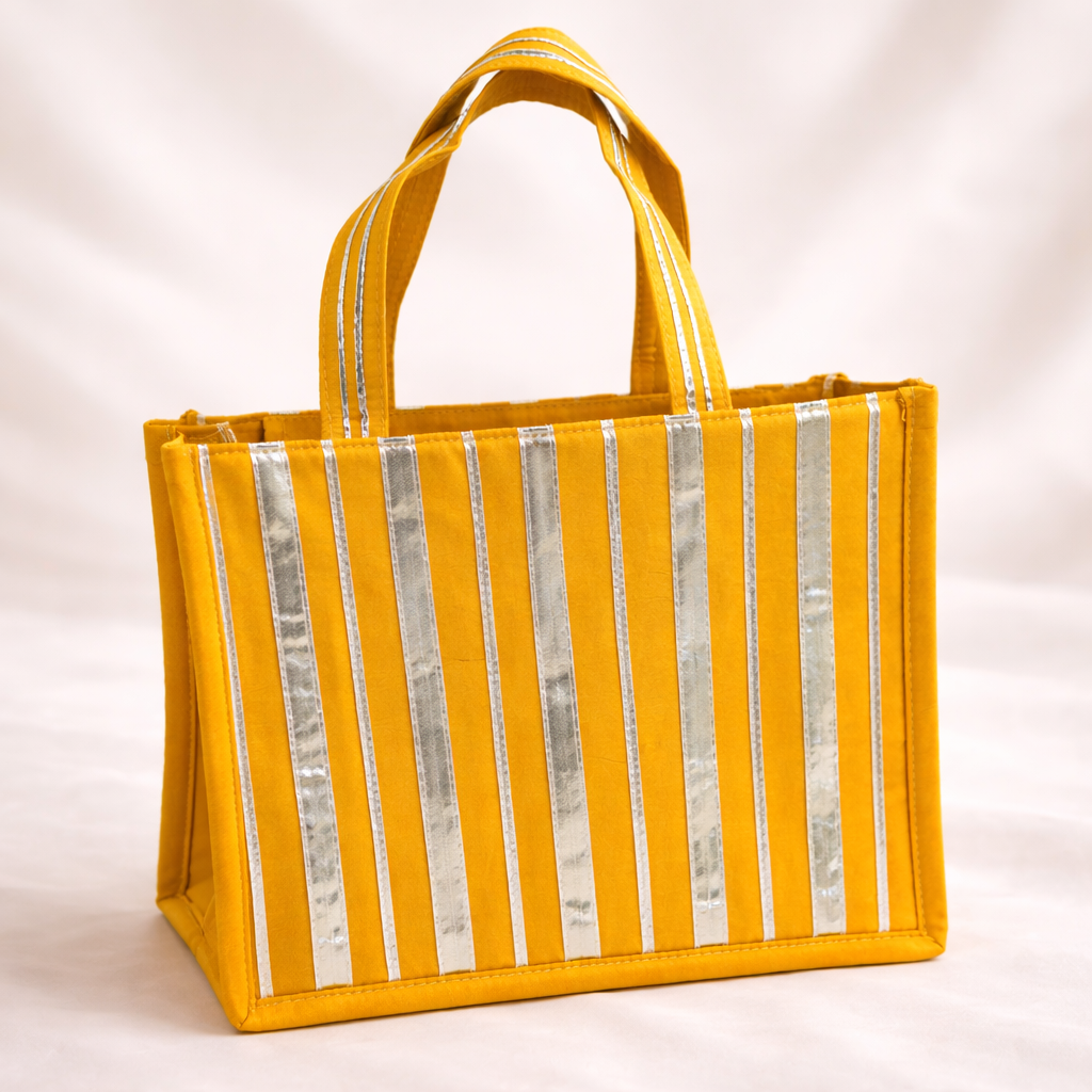 Fabric Wedding Gift Bags with Gold Detailing (Set Of 12 & 24 Pieces)