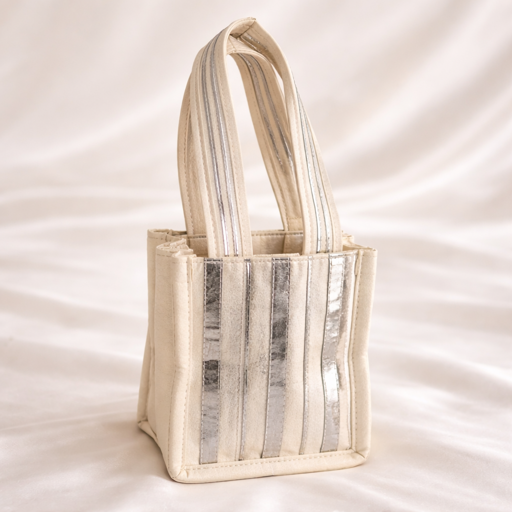 Premium Fabric Hamper Tote Bags with Metallic Stripe Detailing(Set Of 12 & 24 Pieces)