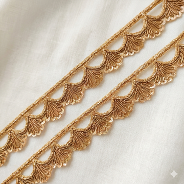 Golden Embellished Handwork Zardozi Work Lace
