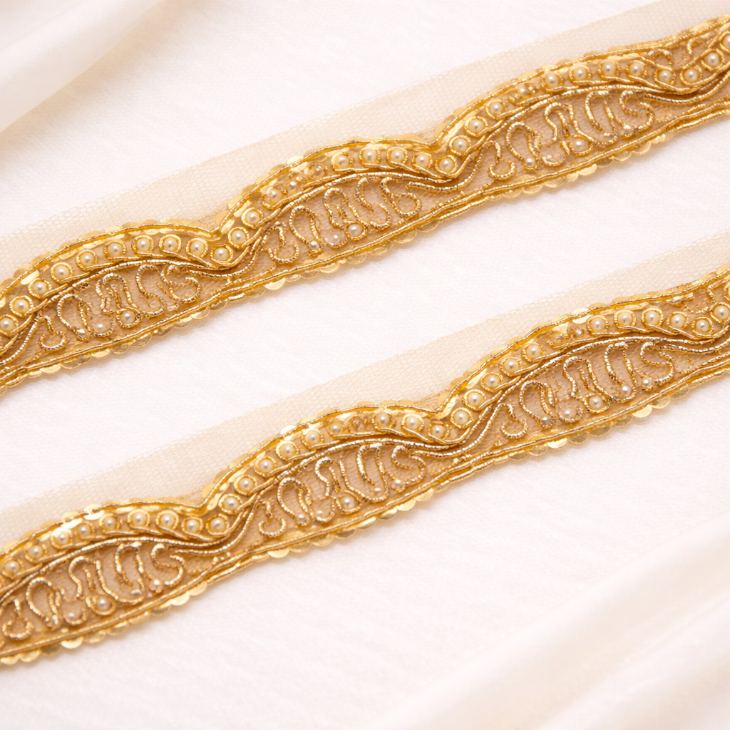 Golden Handwork Zardozi Work Lace