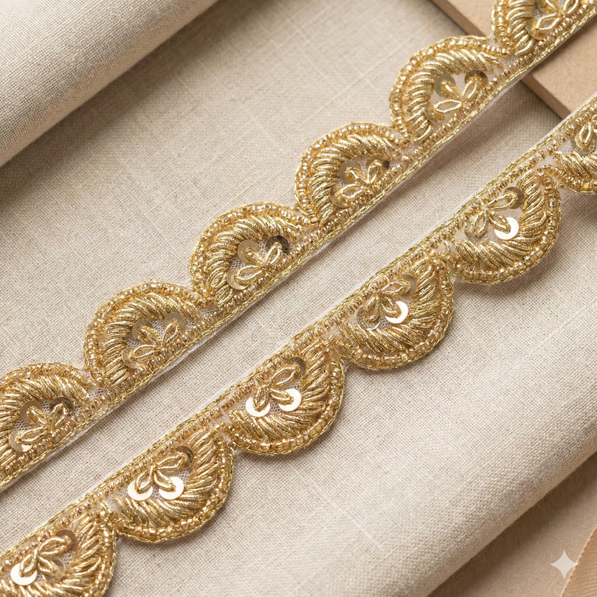 Golden Handwork Zardozi Work Lace