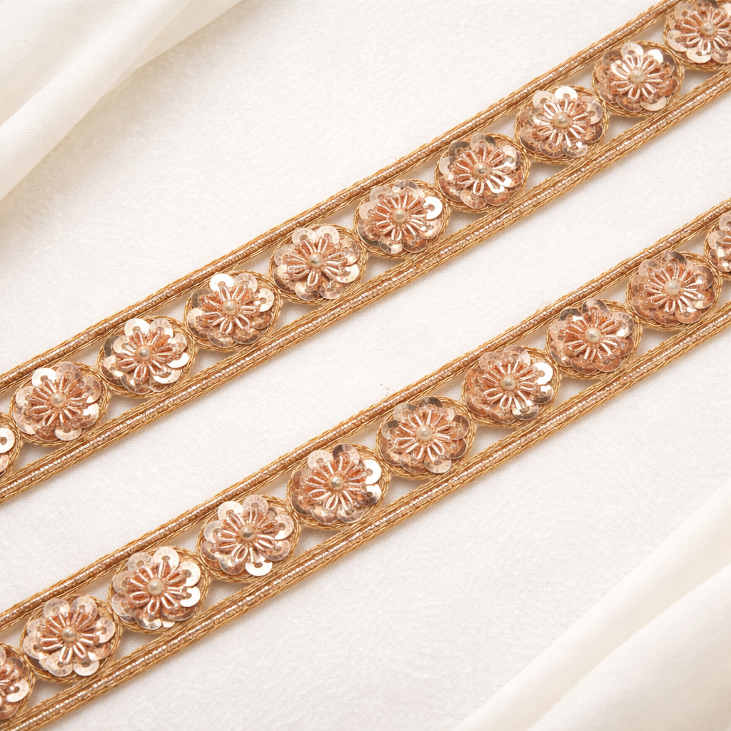 Rose Gold Floral Trim
