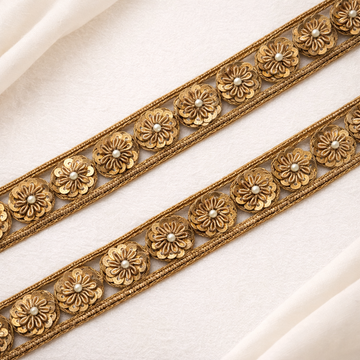 Antique Gold Floral Trim