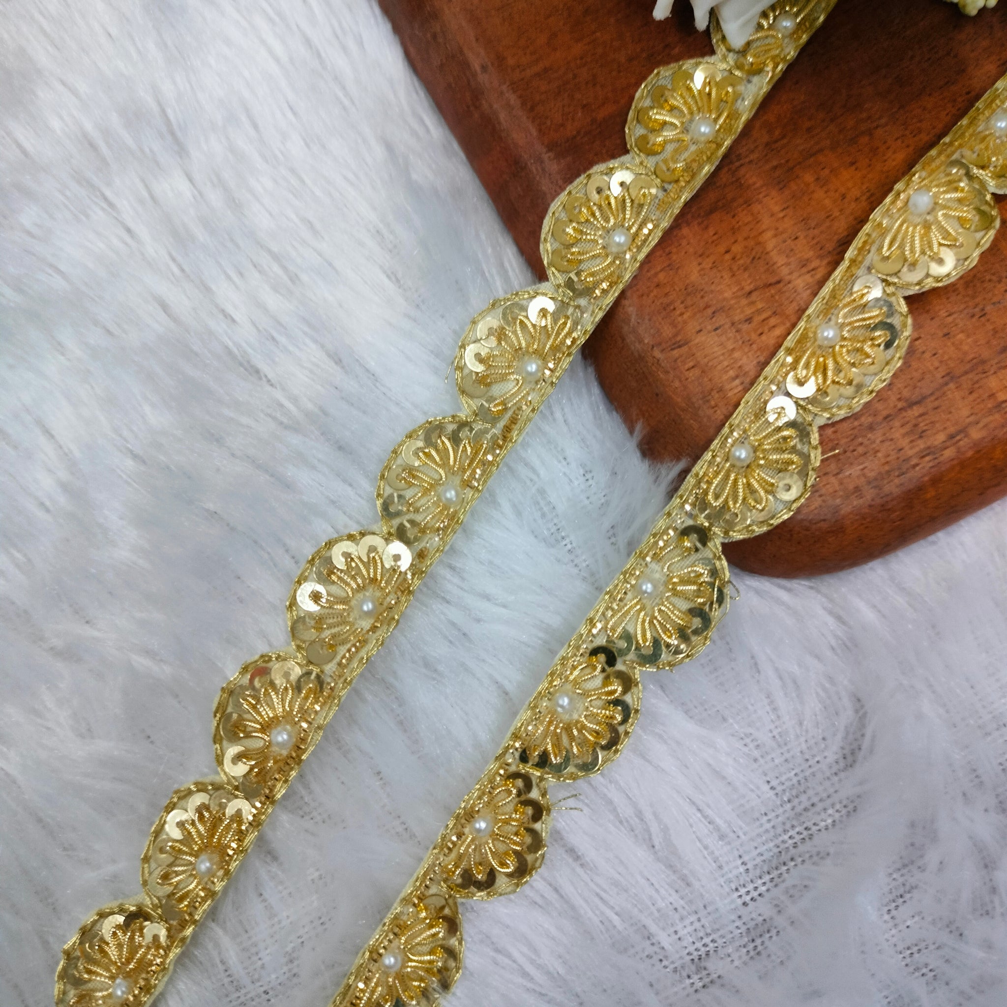 Golden Handwork Zardozi Work Lace