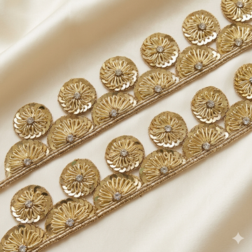 Floral Sequin Embroidered Lace Border