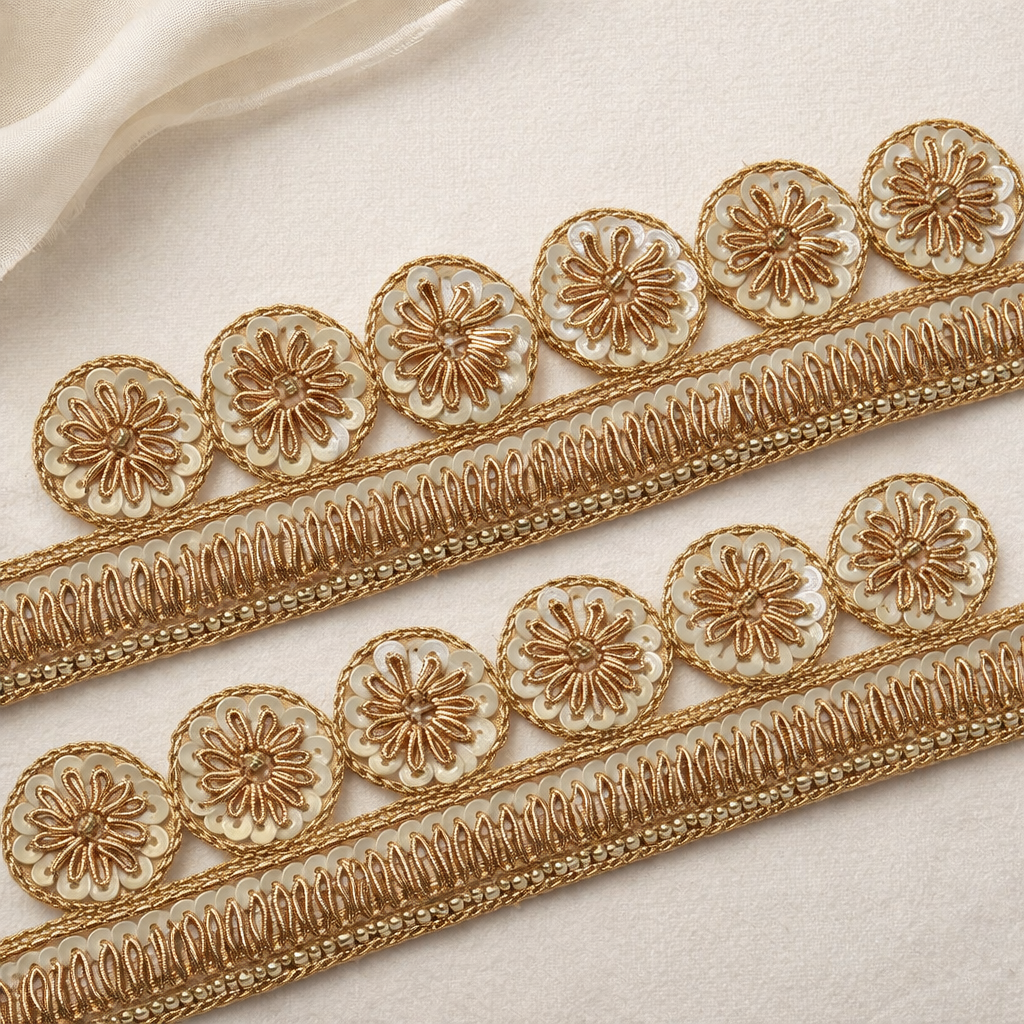 Rose Gold Embellished Handwork Trim