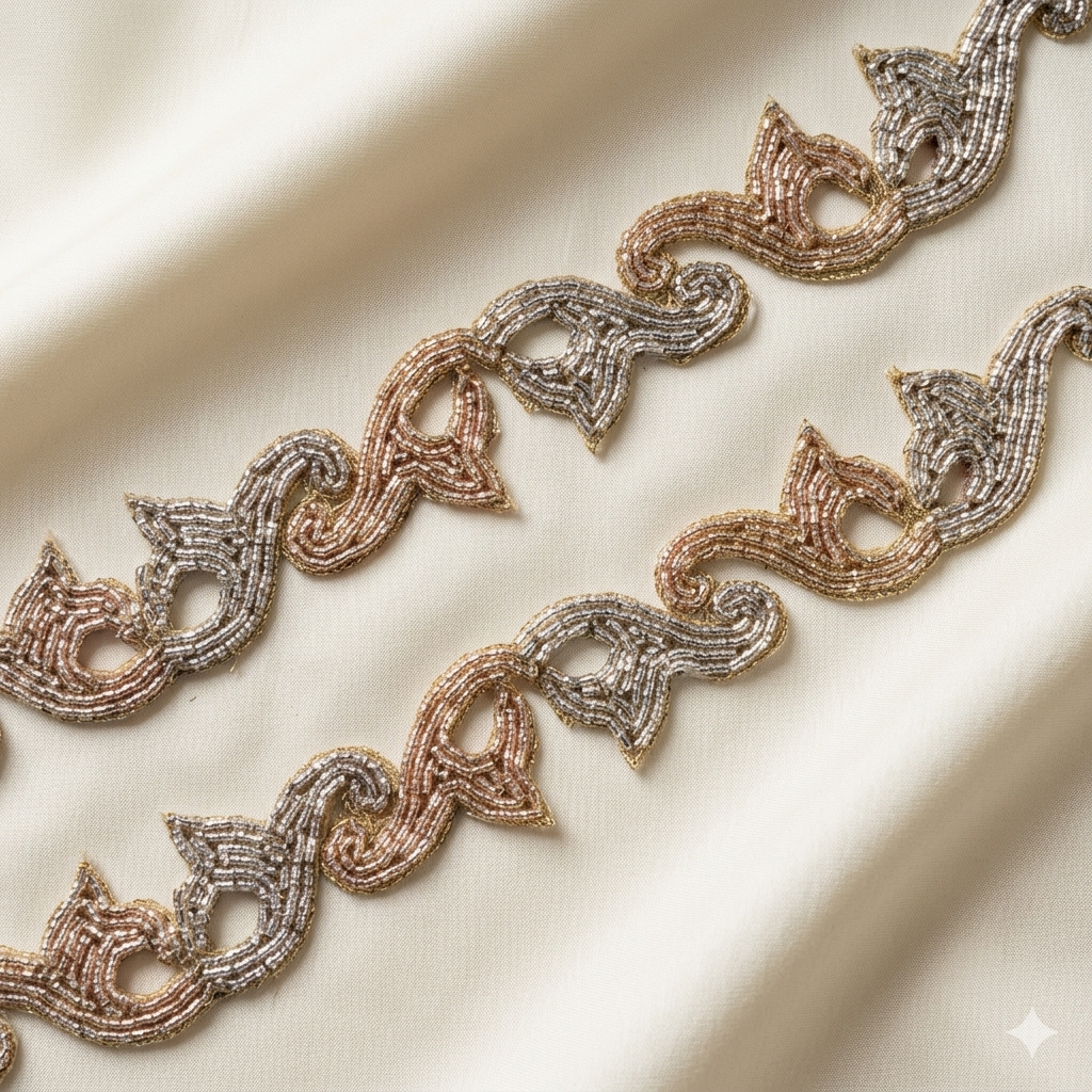 Handcrafted Cutwork Embroidered Designer Border for Ethnic & Festive Wear