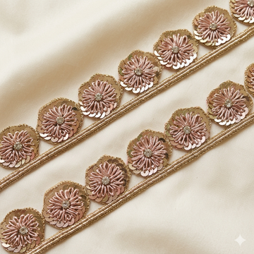 Floral Sequin Embroidered Lace Border