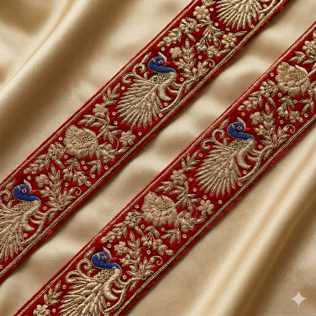 peacock Zardosi Lace