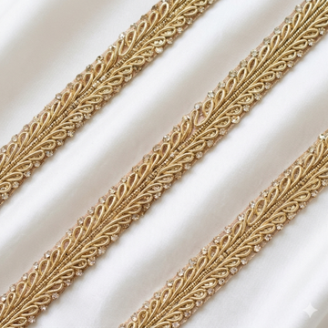 Twisted Vine Pattern Lace Border with Stone Detailing