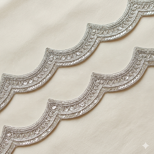 silver Zardosi Lace