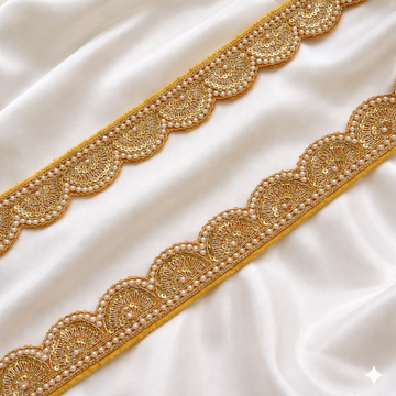 Handcrafted Scalloped Pearl & Sequin Trim