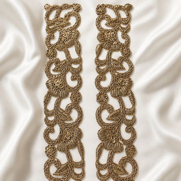 Zardozi Sequin Floral Vine Cutwork Lace Border