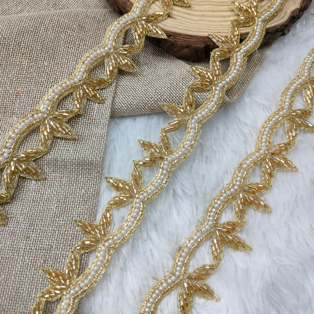 Golden Handwork Zardozi Scalloped Trim