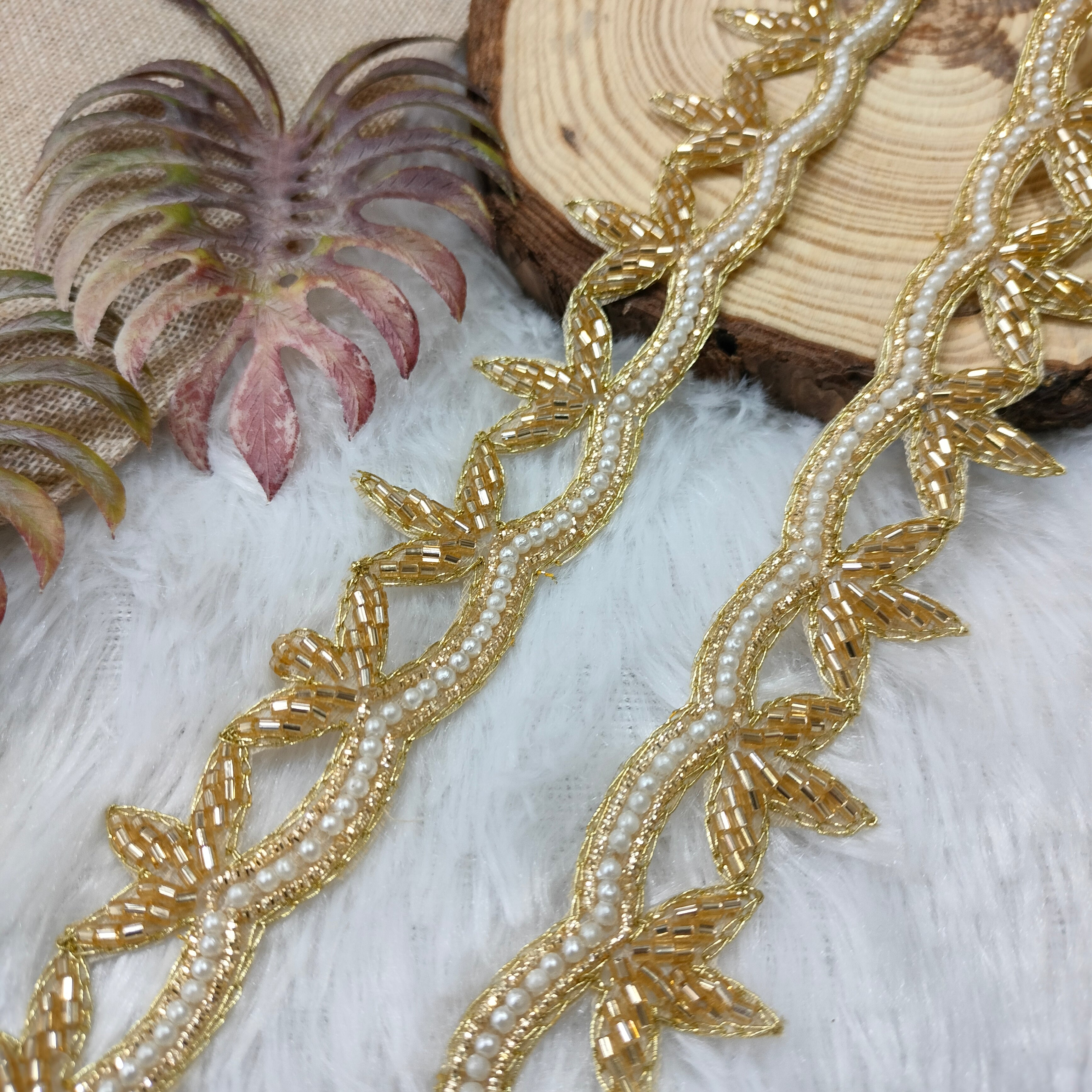 Golden Handwork Zardozi Scalloped Trim