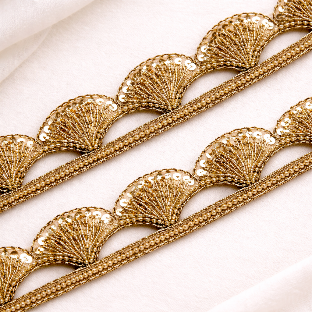 Golden Handwork Zardozi Work Lace