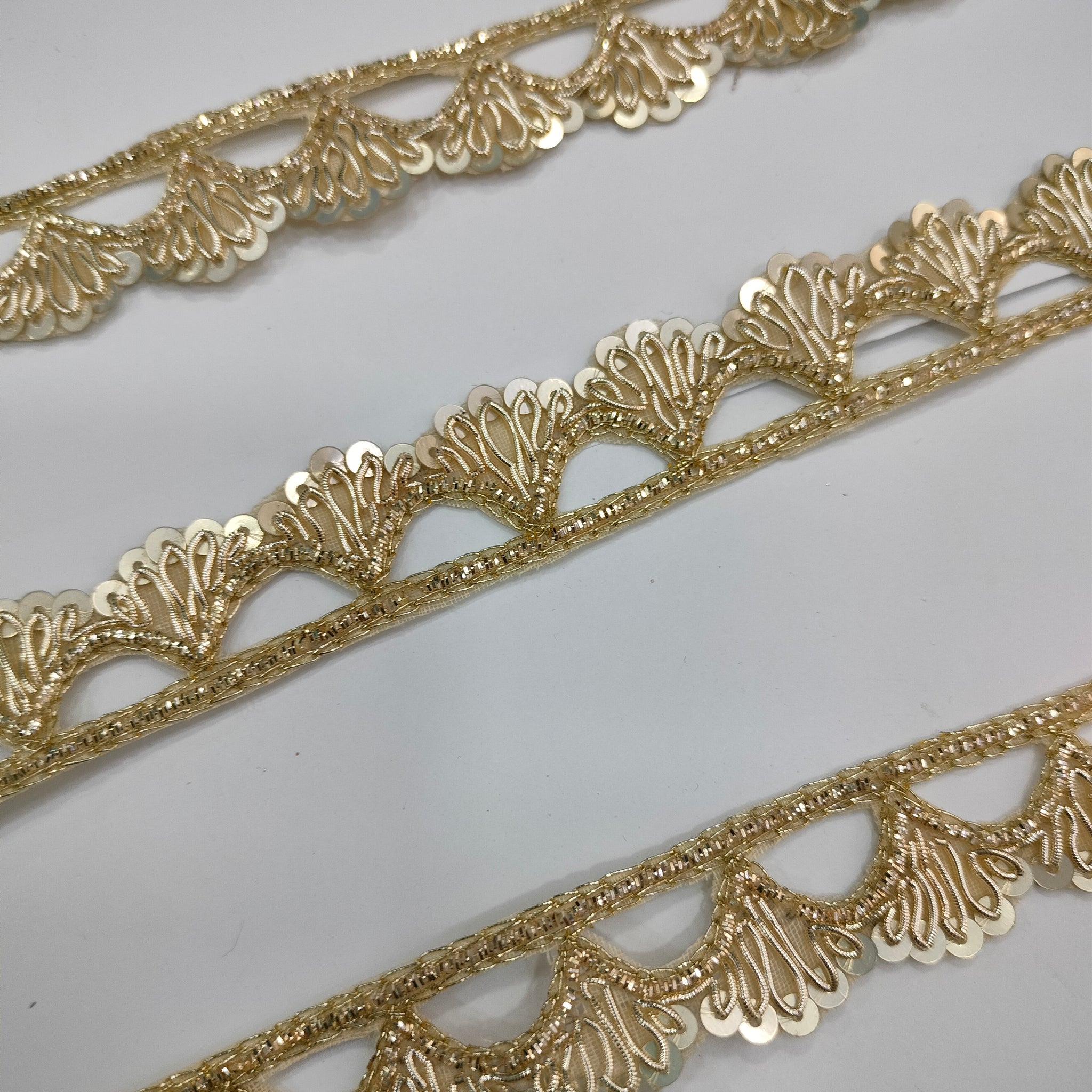 Light Gold Handwork Zardozi Work Lace