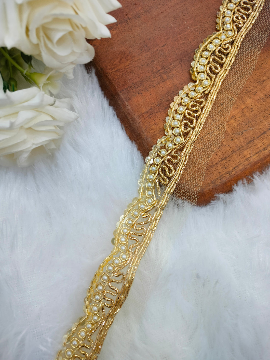 Golden Handwork Zardozi Work Lace